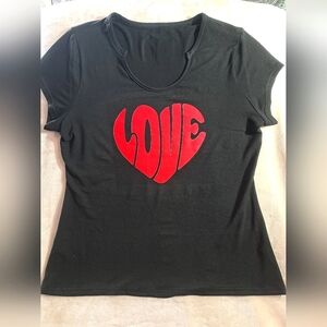 Black T-Shirt with Red Love
